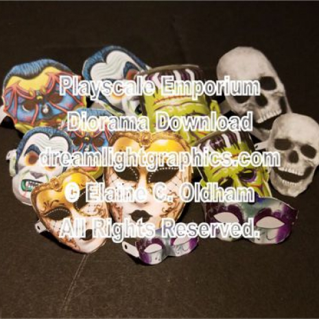 Image of printed Halloween masks sets