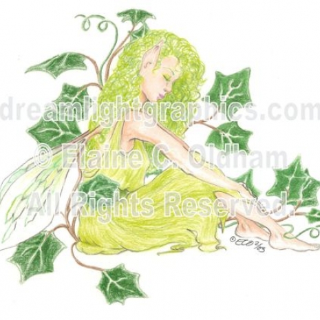 Fairy in Ivy (c) 2003 Elaine C. Oldham, all rights reserved