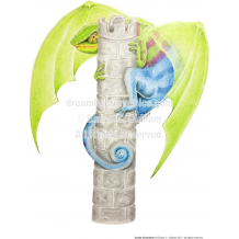 Castle Chameleon © 2017 Elaine C. Oldham, all rights reserved.