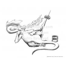 Dragon Snacks - print of drawing (c) by Elaine C. Oldham