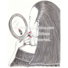 Vamping standard print of pencil drawing by Elaine C. Oldham