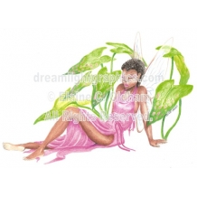 Fairy in Calladium (c) 2000 Elaine C. Oldham, all rights reserved)