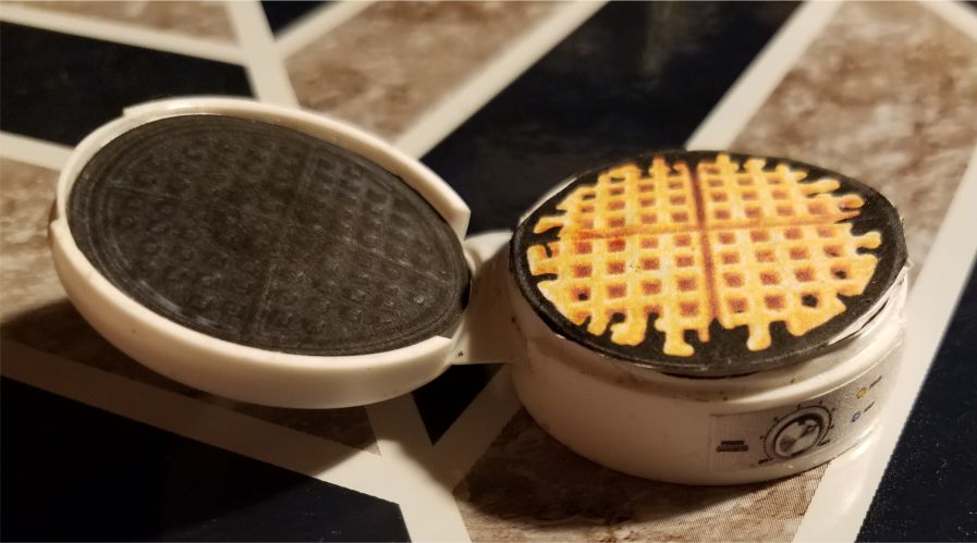 Sample completed salad dressing cap waffle iron